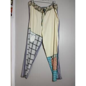 Nothing Matches Mix Matched Patchwork Drawstring Boho Whimsical Pants Size 1